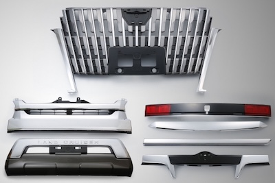 自動車外装品へのクロムメッキ加工